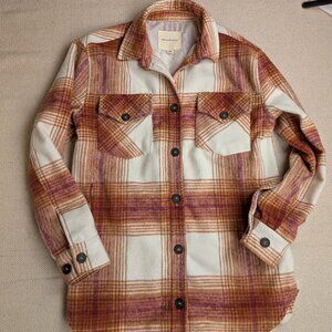 Thread & Supply Women's XS Lined Thick Plaid Shacket Jacket w Pockets